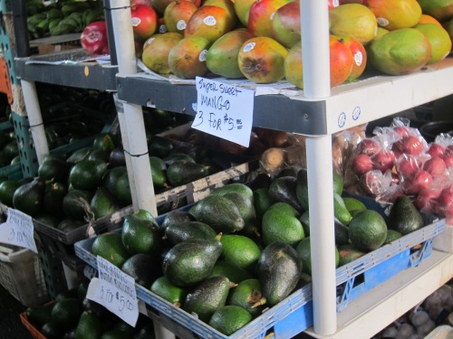 Avocadoes and mangos aplenty: fresh fruits and veggies in abundance make' eating a rainbow' effortless